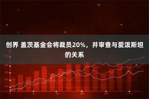 创界 盖茨基金会将裁员20%，并审查与爱泼斯坦的关系